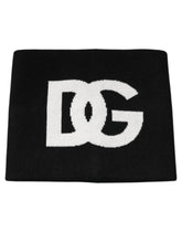 Dolce & Gabbana Black Cashmere DG Logo Square Handkerchief Scarf -   -  Dolce & Gabbana.
